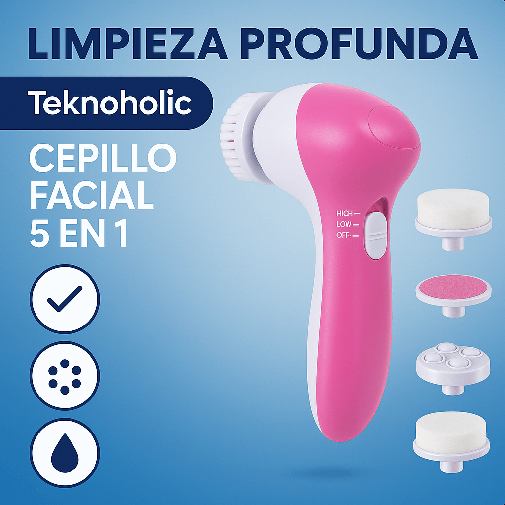 🧼 GlowSkin™ 5 en 1 | Limpieza Facial Profunda y Masaje