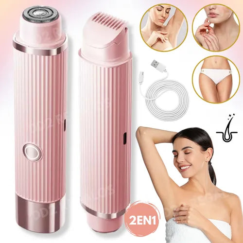 TEKNOHOLIC SmoothTrim 2 en 1: Afeitado Corporal y Facial Sin Dolor
