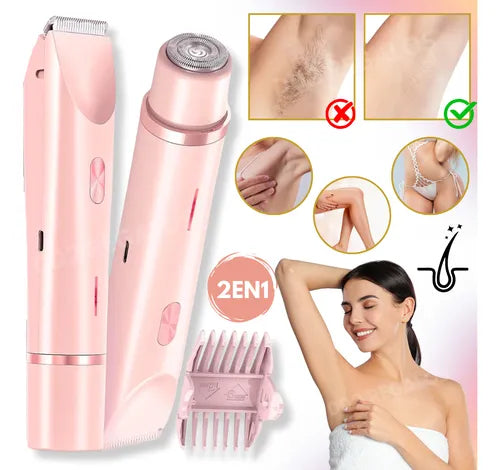 TEKNOHOLIC SmoothTrim 2 en 1: Afeitado Corporal y Facial Sin Dolor